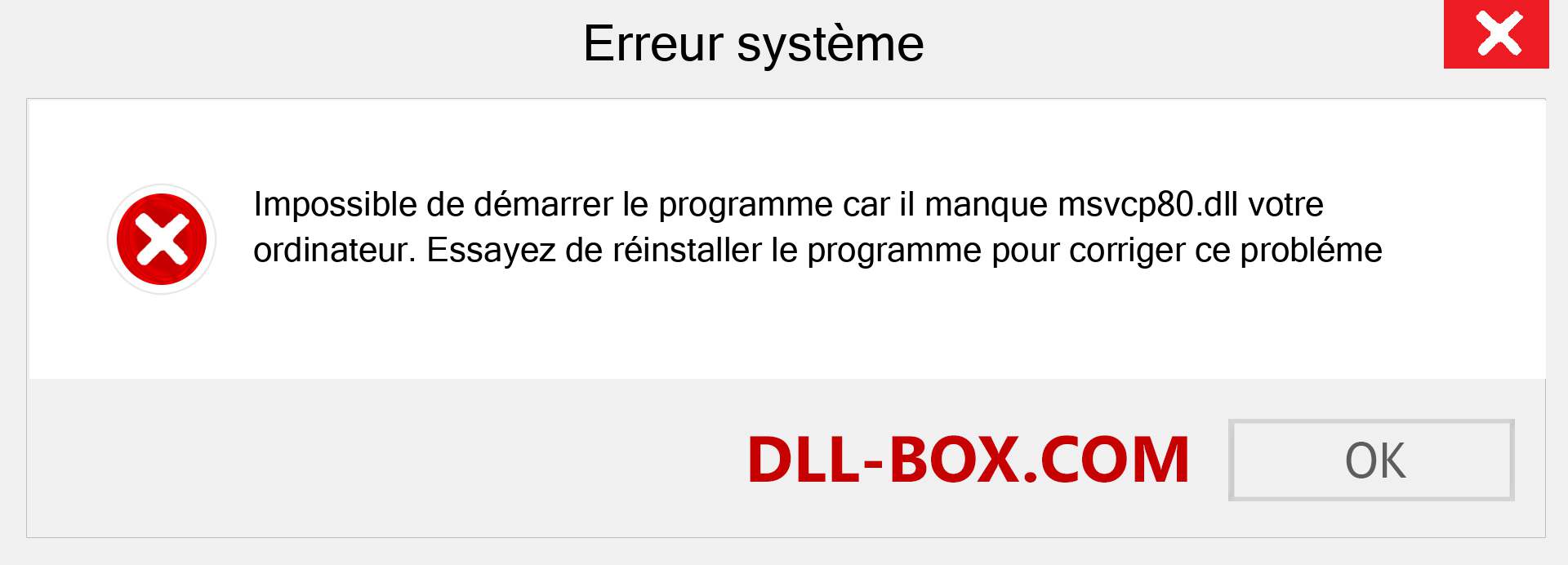 Le fichier msvcp80.dll est manquant ?. Télécharger pour Windows 7, 8, 10 - Correction de l'erreur manquante msvcp80 dll sur Windows, photos, images