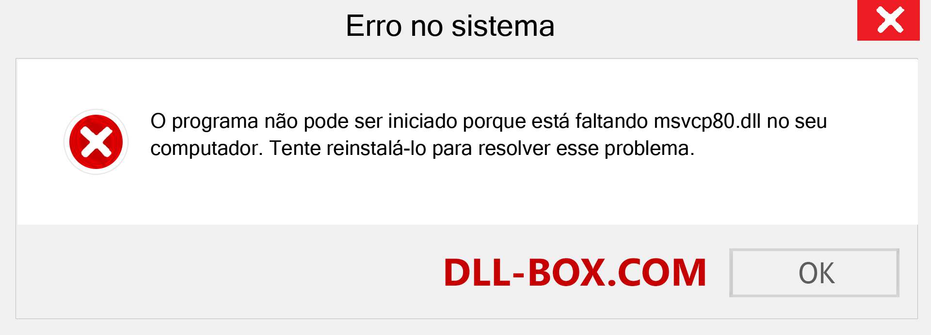 Arquivo msvcp80.dll ausente ?. Download para Windows 7, 8, 10 - Correção de erro ausente msvcp80 dll no Windows, fotos, imagens